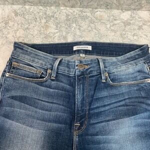 Good American Flare Jeans 10/30 Blue Released Raw Hem High Rise GAMBWRH148